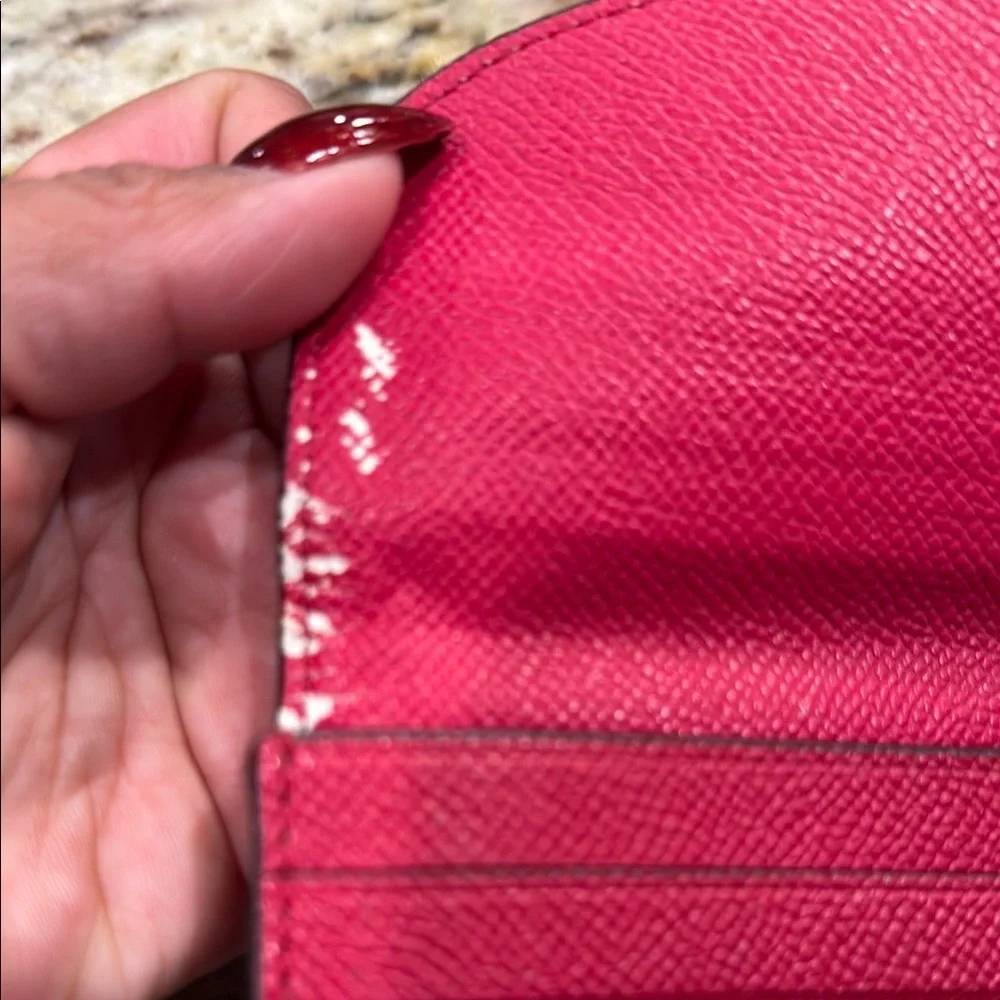 Coach Red Leather Wallet Classic Compact Design